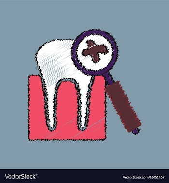 Flat shading style icon dental caries vector image