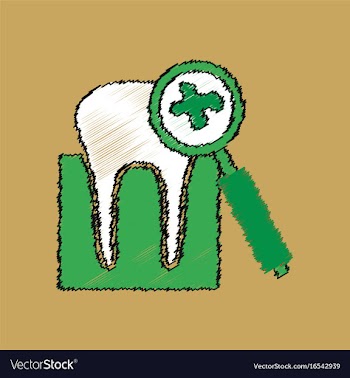 Flat shading style icon dental caries vector image
