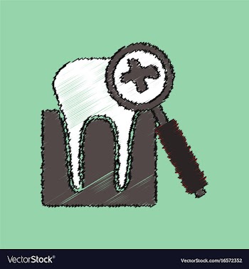 Flat shading style icon dental caries vector image