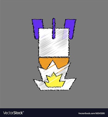 Flat shading style icon detonation of bomb vector image
