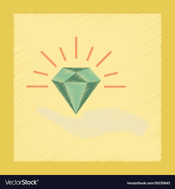 Flat shading style icon Diamond in the hand vector image