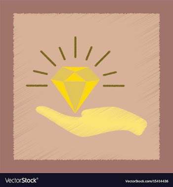 Flat shading style icon diamond in the hand vector image