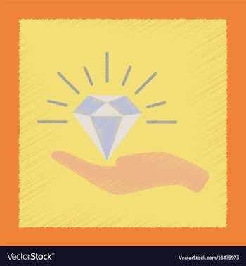 Flat shading style icon diamond in the hand vector image