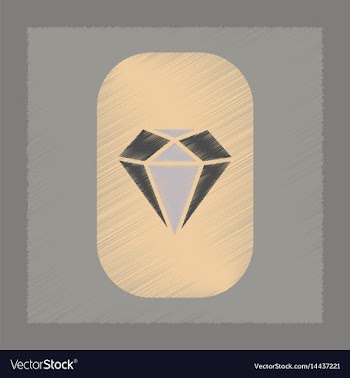 Flat shading style icon diamond symbol vector image