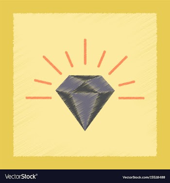 Flat shading style icon diamond symbol vector image