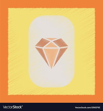 Flat shading style icon diamond symbol vector image