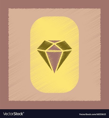 Flat shading style icon diamond symbol vector image