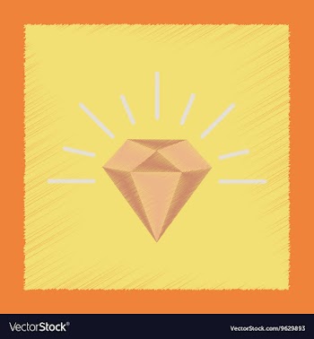 Flat shading style icon diamond symbol vector image