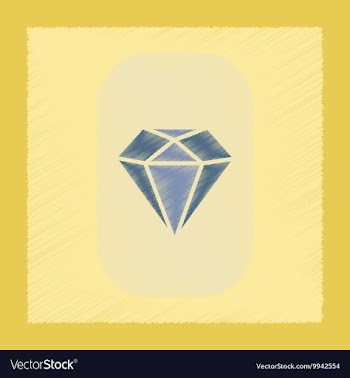 Flat shading style icon diamond symbol vector image