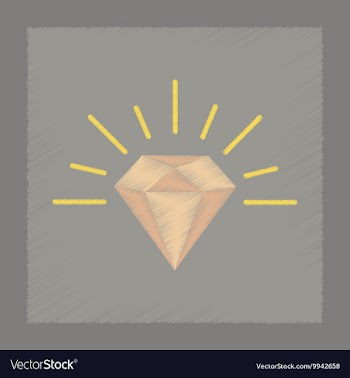 Flat shading style icon diamond symbol vector image