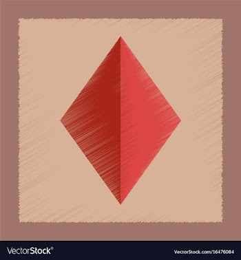 Flat shading style icon diamonds suit vector image