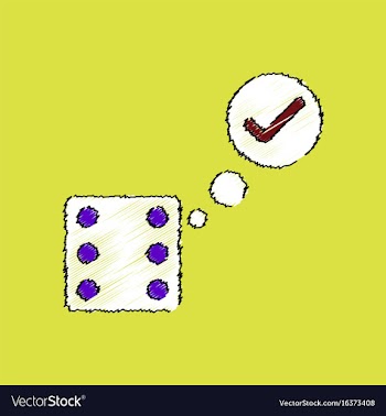 Flat shading style icon dice and check mark vector image