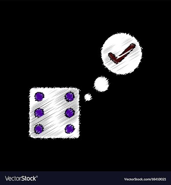 Flat shading style icon dice and check mark vector image