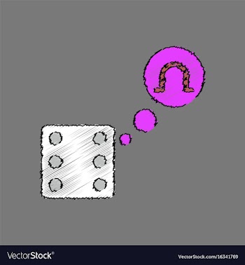 Flat shading style icon dice and horseshoe vector image