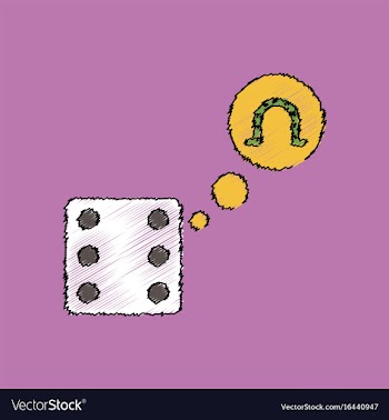 Flat shading style icon dice and horseshoe vector image