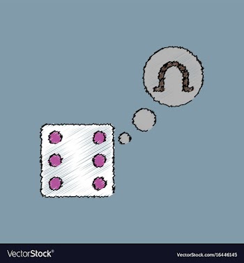 Flat shading style icon dice and horseshoe vector image
