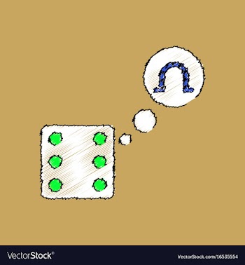 Flat shading style icon dice and horseshoe vector image