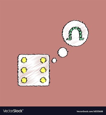 Flat shading style icon dice and horseshoe vector image