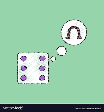 Flat shading style icon dice and horseshoe vector image