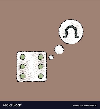 Flat shading style icon dice and horseshoe vector image