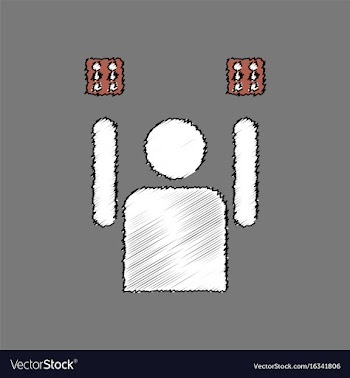 Flat shading style icon dice and man silhouette vector image