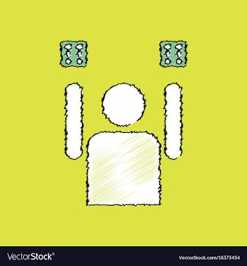 Flat shading style icon dice and man silhouette vector image