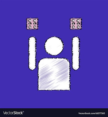 Flat shading style icon dice and man silhouette vector image