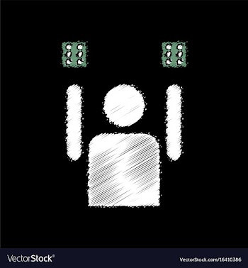 Flat shading style icon dice and man silhouette vector image