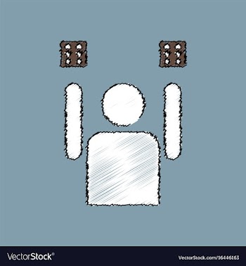 Flat shading style icon dice and man silhouette vector image