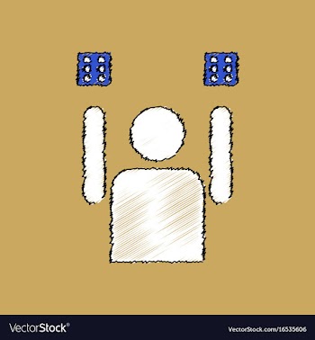 Flat shading style icon dice and man silhouette vector image