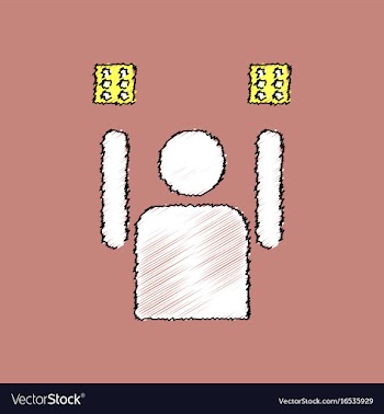 Flat shading style icon dice and man silhouette vector image
