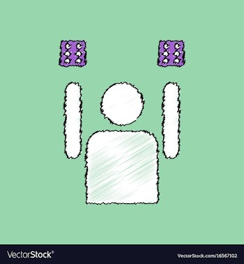Flat shading style icon dice and man silhouette vector image