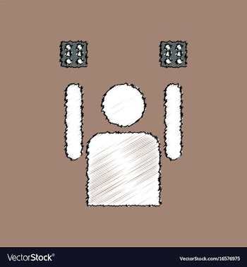 Flat shading style icon dice and man silhouette vector image