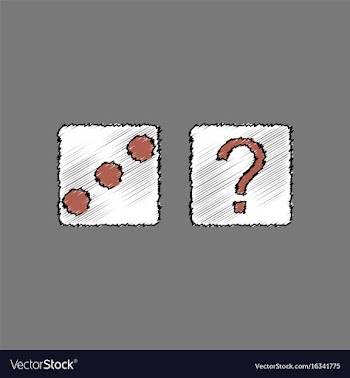 Flat shading style icon dice and question mark vector image