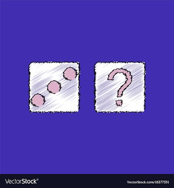Flat shading style icon dice and question mark vector image