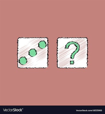 Flat shading style icon dice and question mark vector image