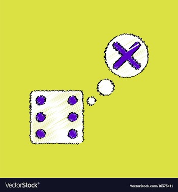 Flat shading style icon dice and x mark vector image