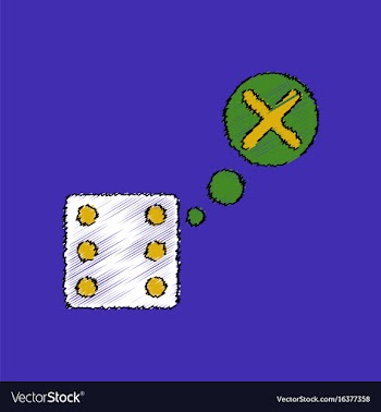 Flat shading style icon dice and x mark vector image