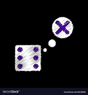Flat shading style icon dice and x mark vector image