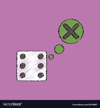 Flat shading style icon dice and x mark vector image
