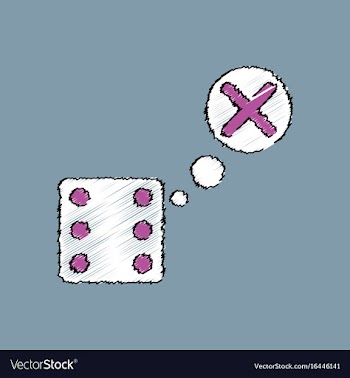 Flat shading style icon dice and x mark vector image
