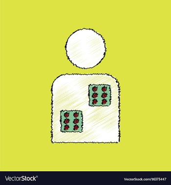 Flat shading style icon dice in man silhouette vector image