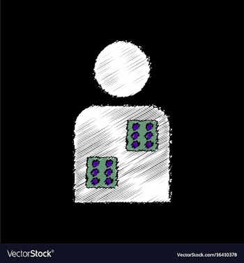 Flat shading style icon dice in man silhouette vector image