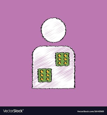 Flat shading style icon dice in man silhouette vector image