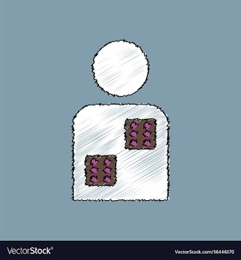 Flat shading style icon dice in man silhouette vector image