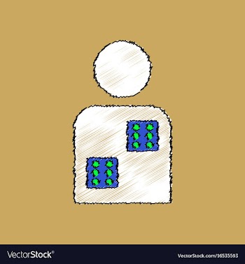 Flat shading style icon dice in man silhouette vector image