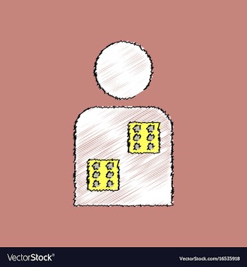 Flat shading style icon dice in man silhouette vector image