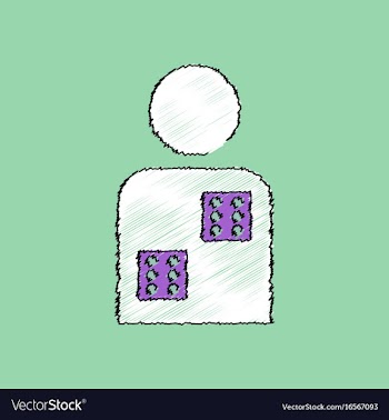 Flat shading style icon dice in man silhouette vector image