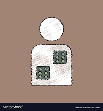 Flat shading style icon dice in man silhouette vector image