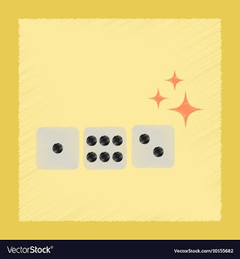 Flat shading style icon dice lucky vector image